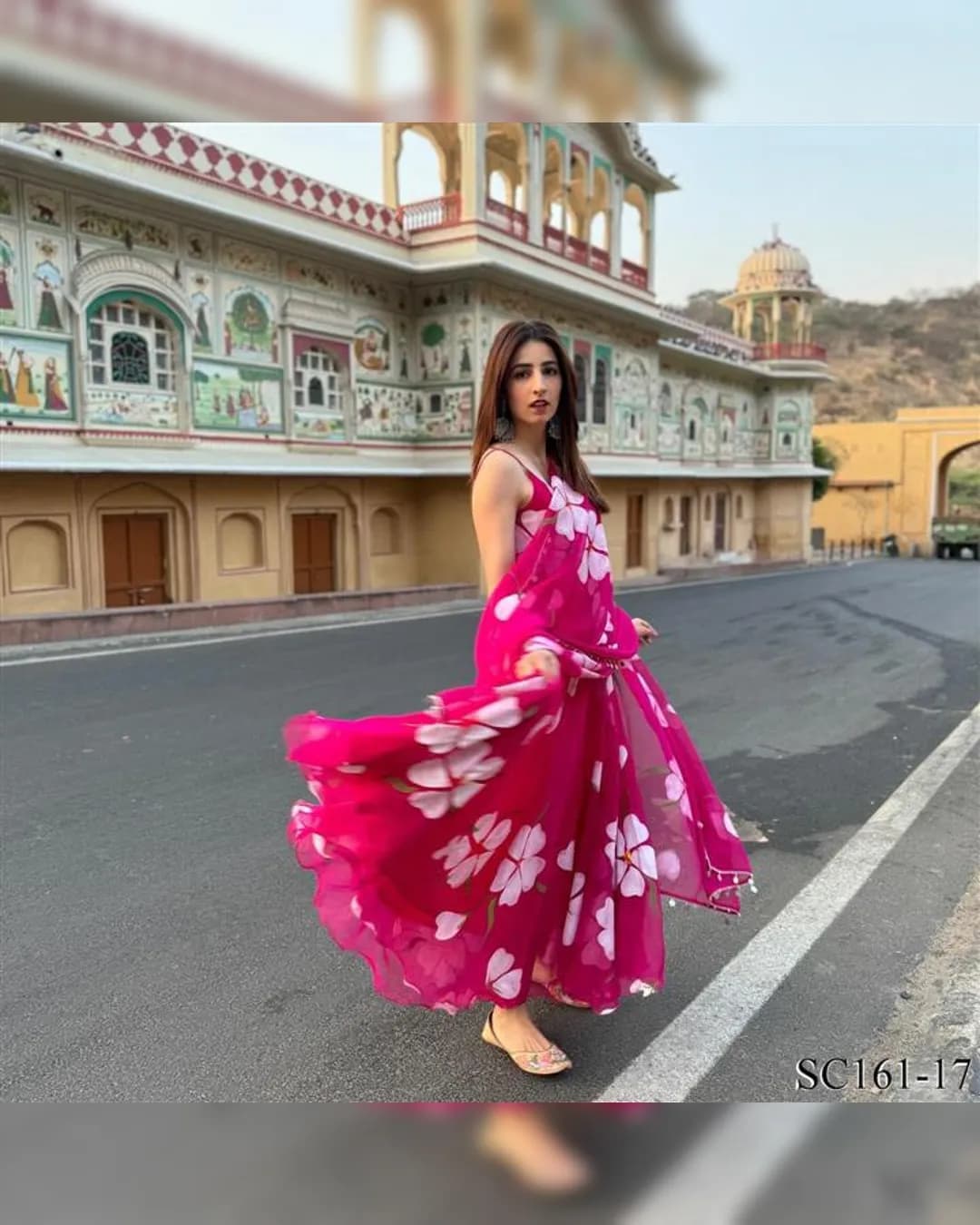 New Latest Arrival Designer Flower Printed Gown alternate view