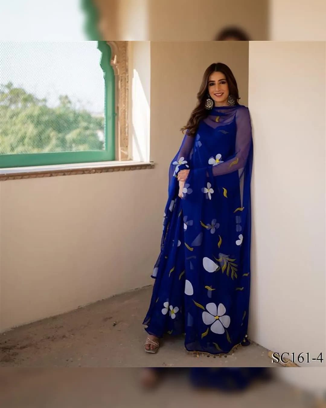Designer Flower Printed Gown By Sapnaaz alternate view