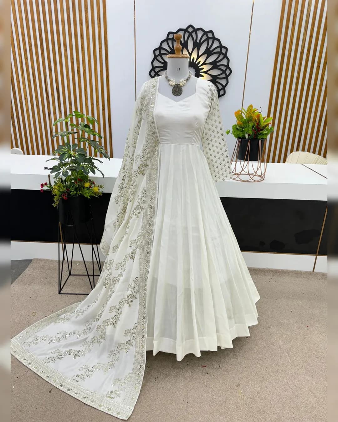 New Designer Party Wear Anarkali Gown with Dupatta