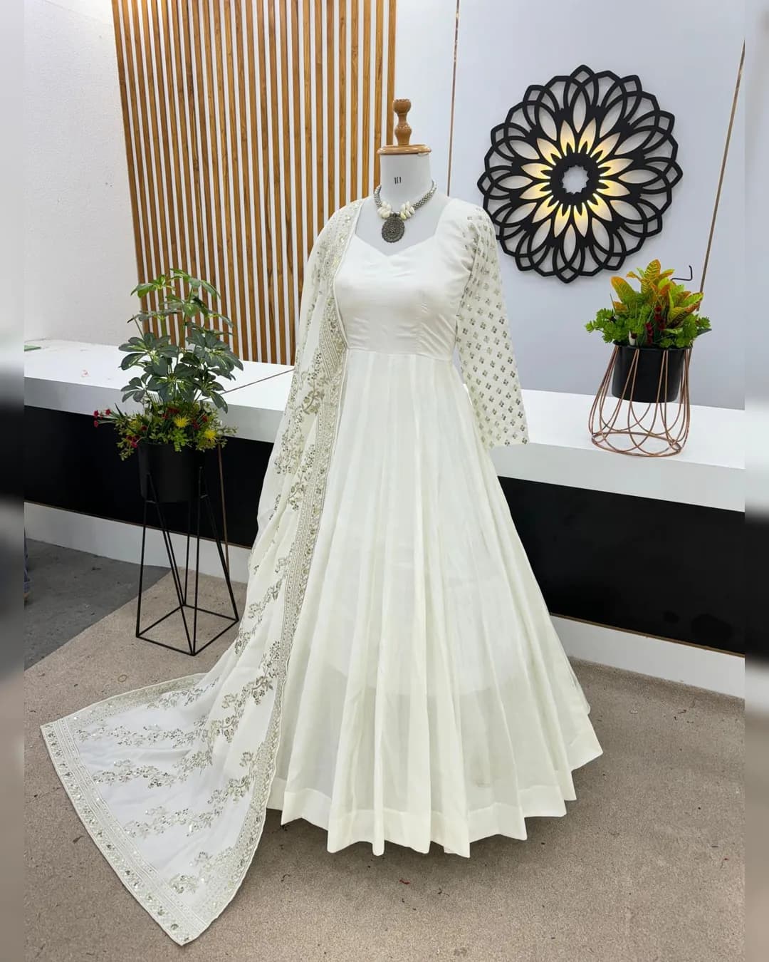 New Designer Party Wear Anarkali Gown with Dupatta alternate view