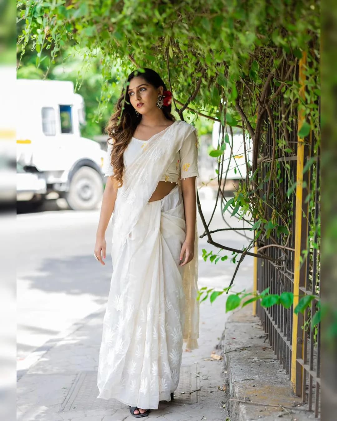 Exquisite Pure Chanderi Cotton Saree with Ajrak Cotton Blouse alternate view