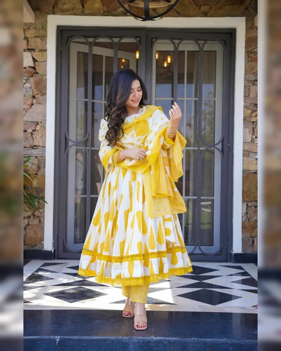Elegant Party Wear Pure Cotton Suit alternate view