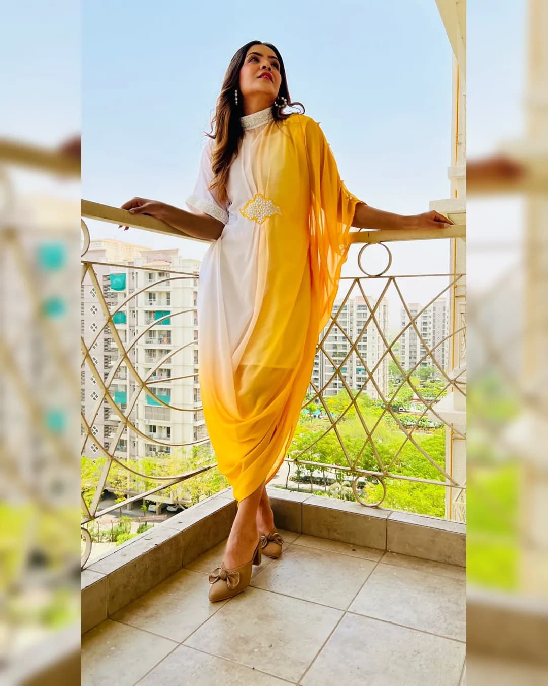 Elegant Twin Shade Kaftan - Summer Collection by Sapnaaz Fashion