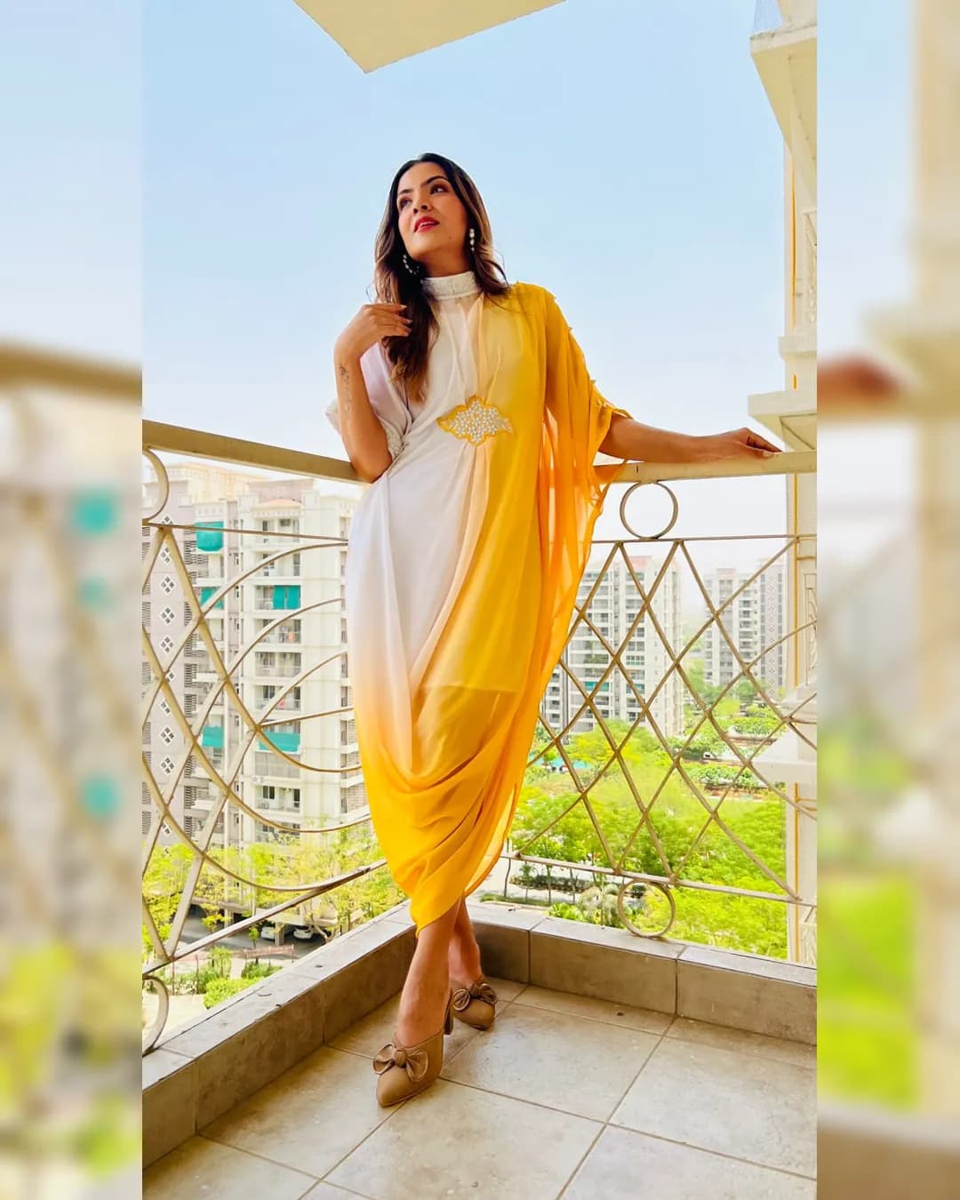 Elegant Twin Shade Kaftan - Summer Collection by Sapnaaz Fashion alternate view