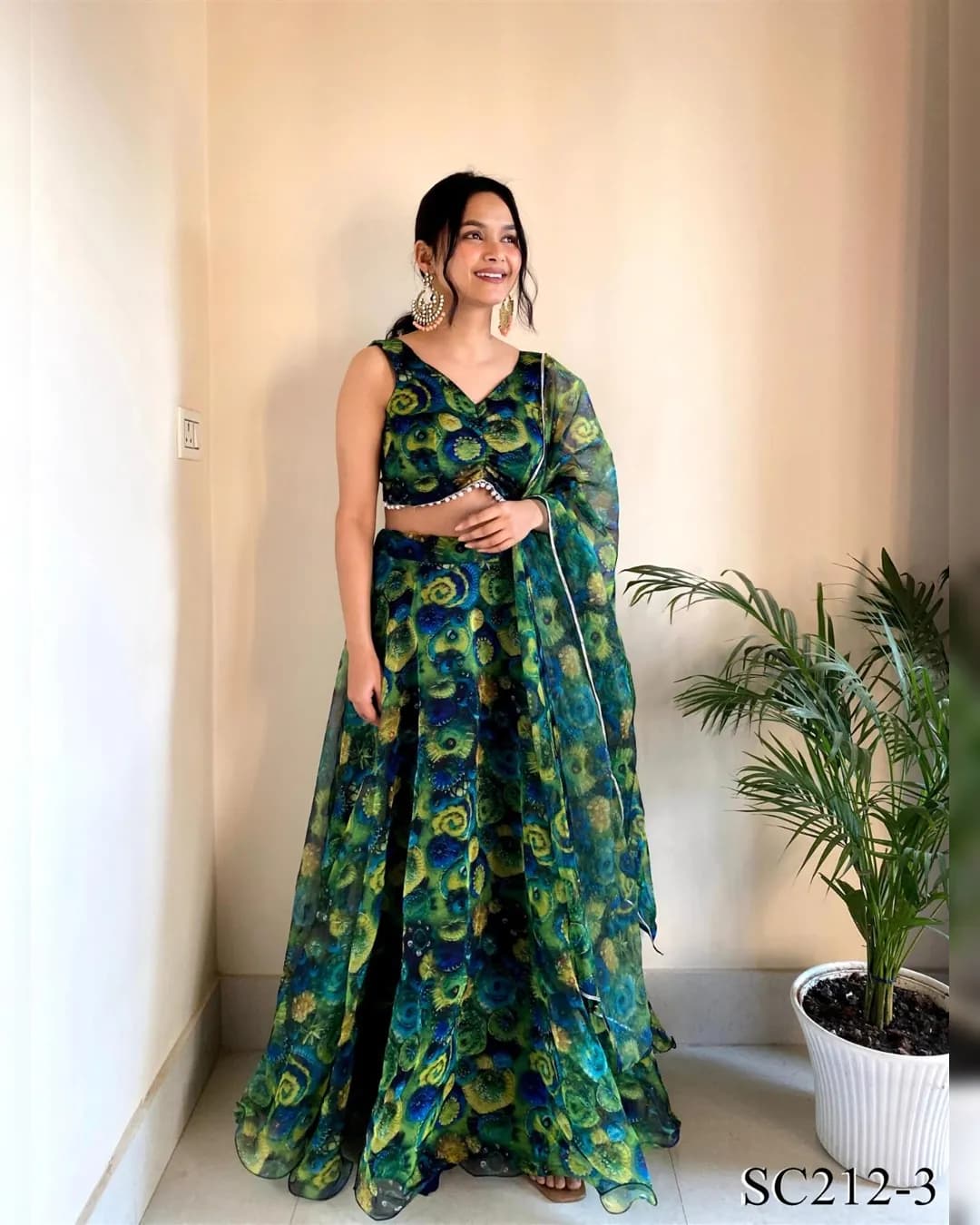 Premium Quality Pure Organza Silk 8 MTR Flair Lehenga Choli