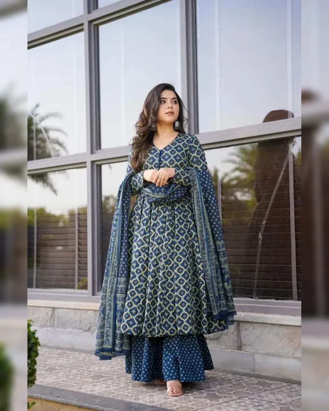 Super Hit Square Printed Anarkali With Huge Flair Gown alternate view