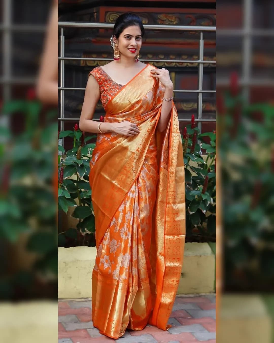 Elegant Soft Lichi Silk Saree with Attached Blouse