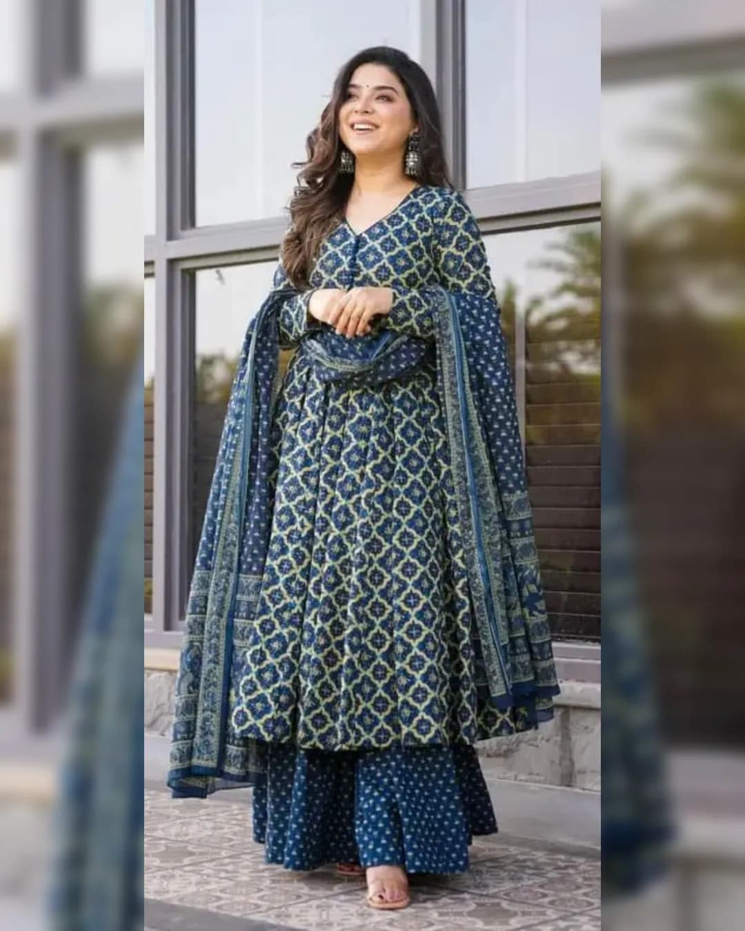 Super Hit Square Printed Anarkali With Huge Flair Gown