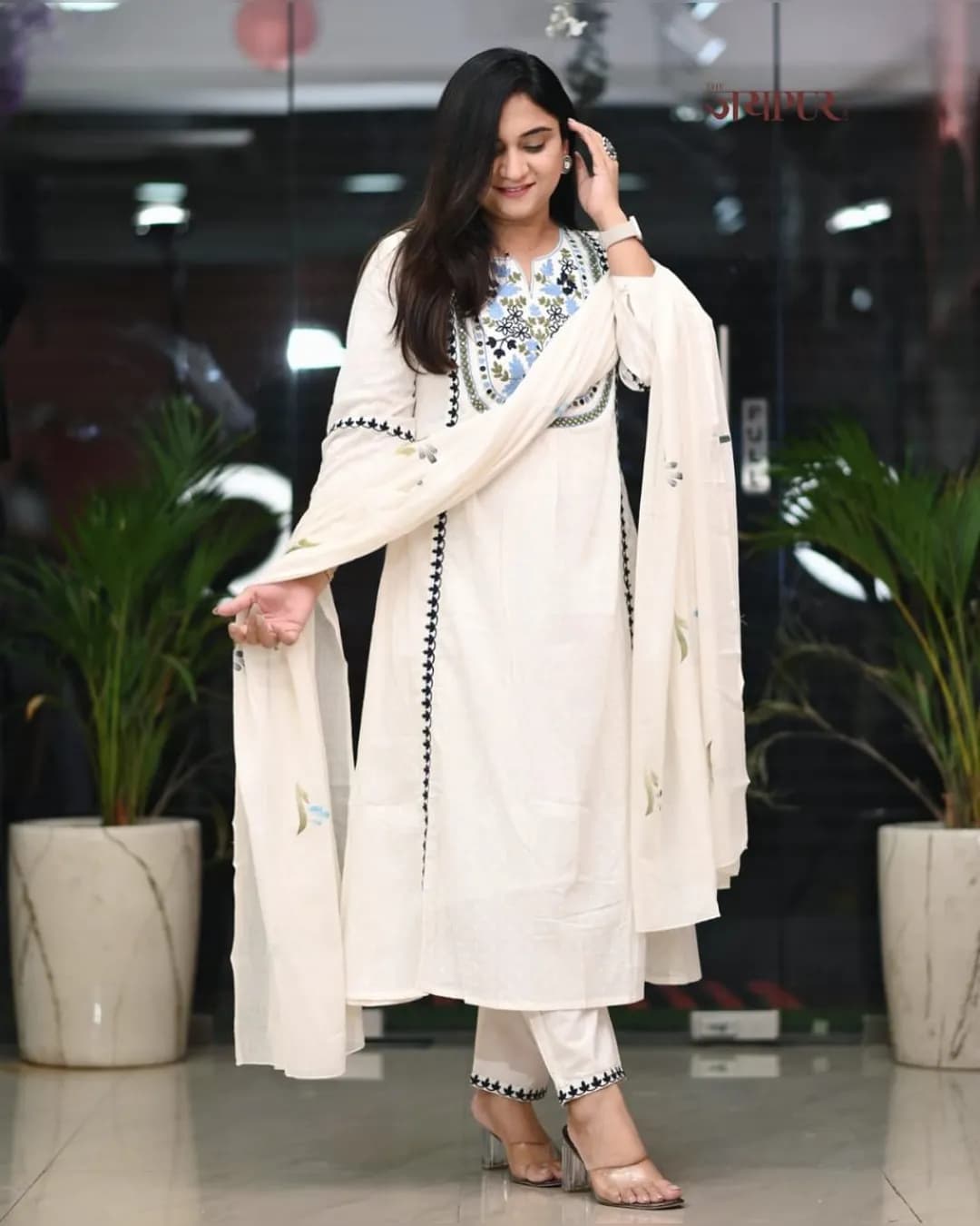 New Launch : Raksha Bandhan Special Cotton Embroidered Set with Mulmul Dupatta