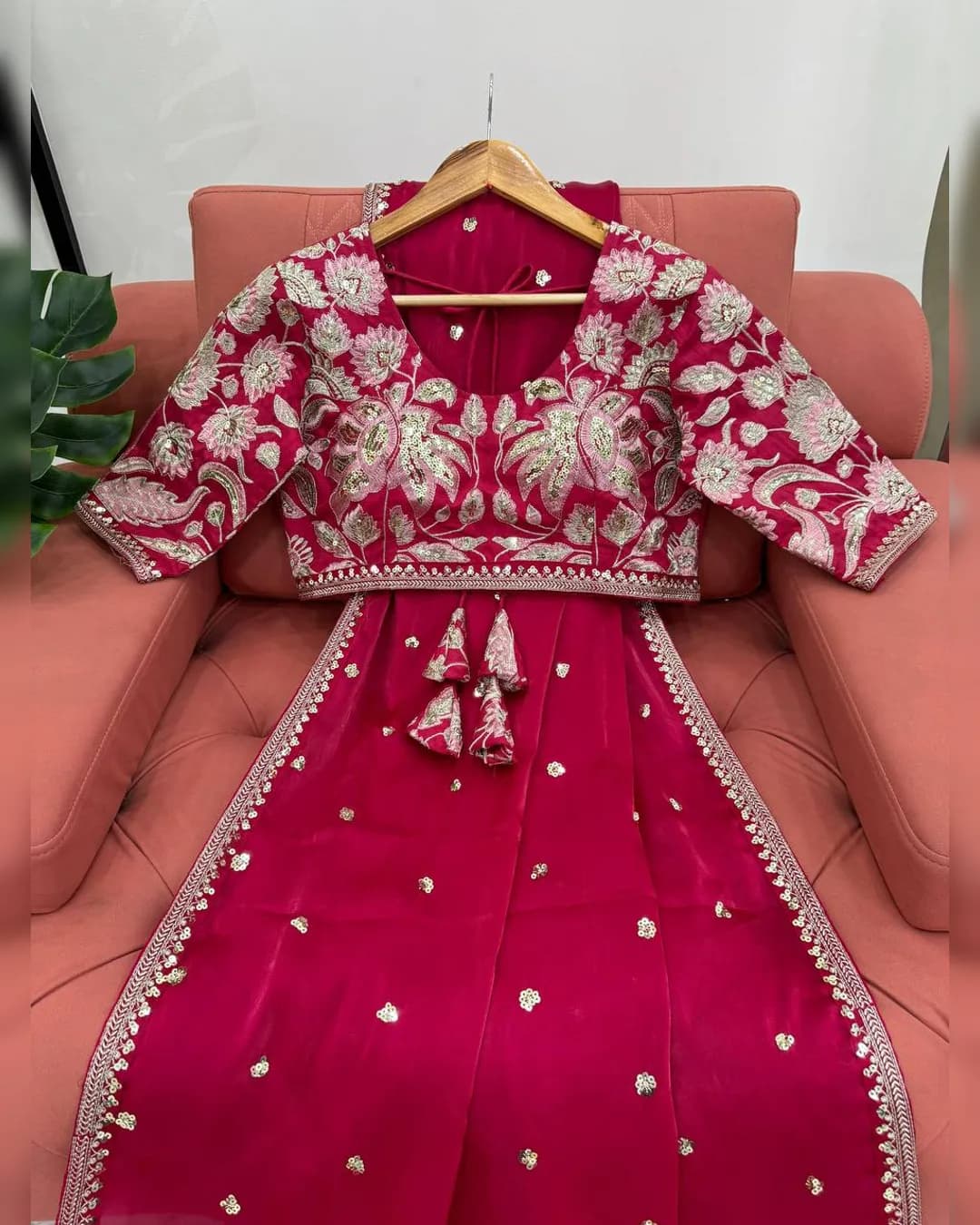 Beautiful Designer Jimmy Chu Fabric Saree with Thread & Sequence Work