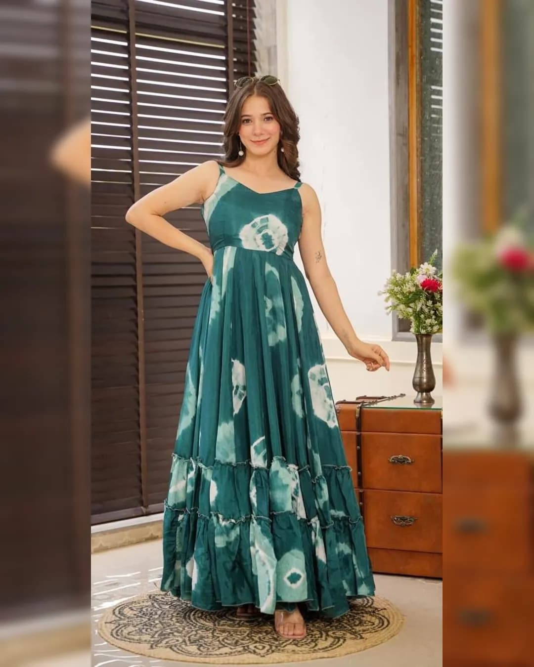 Green Shibori Maxi Dress – Spring-Summer Collection