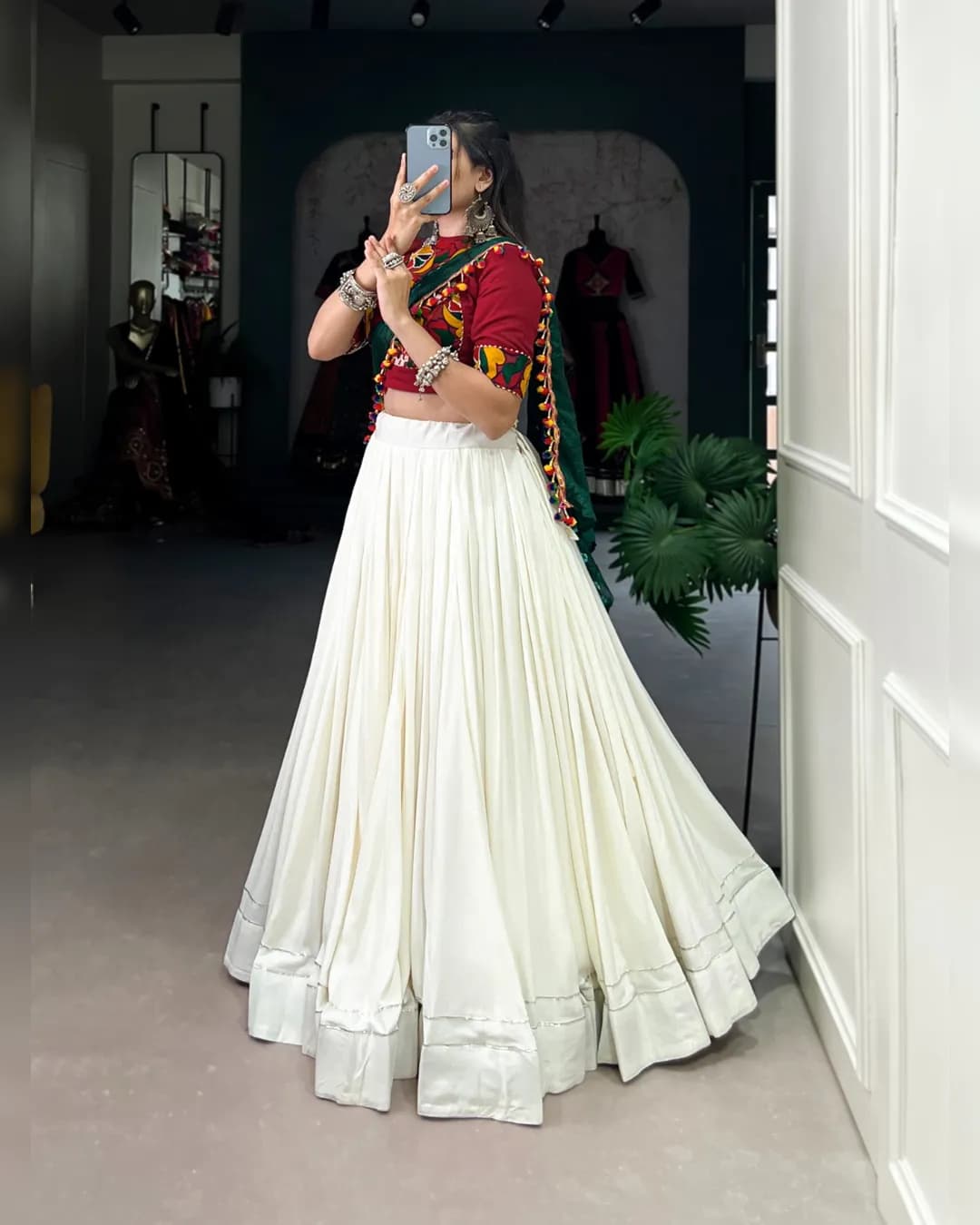 Navratri Collection 2024 : Elegant Pure Rayon Lehenga alternate view