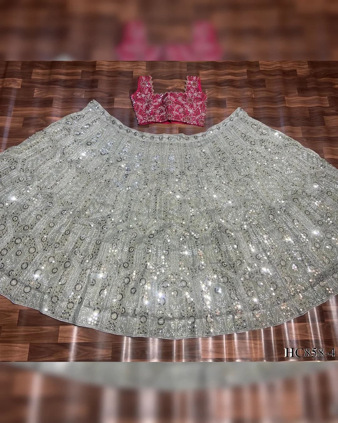 Premium Heavy Faux Georgette Embroidered Lehenga Choli Set alternate view