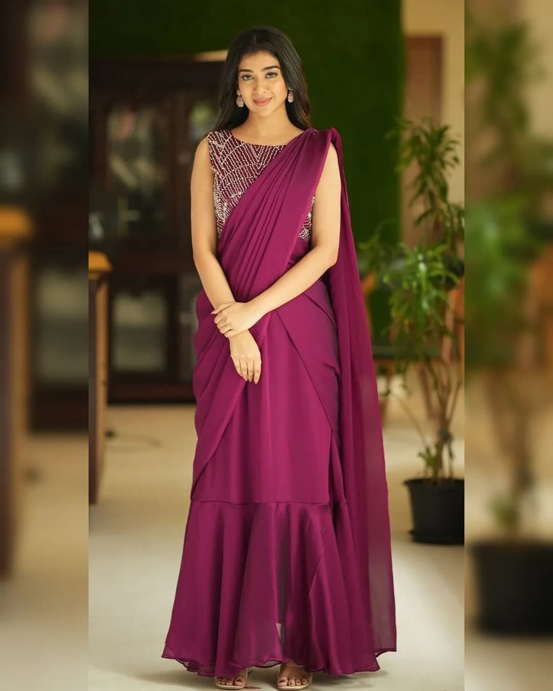 Glamorous Party Wear Designer Gown Saree