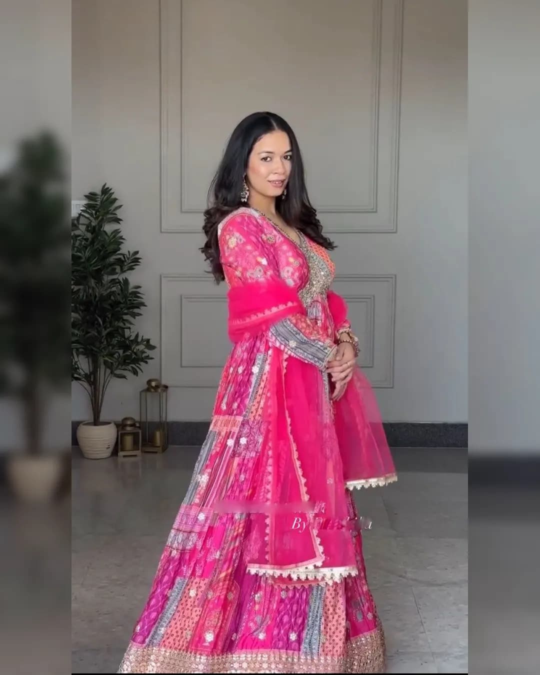 New Aliya-Cut Gown, Pant, and Dupatta Set – Fully Stitched, Ready To Wear alternate view