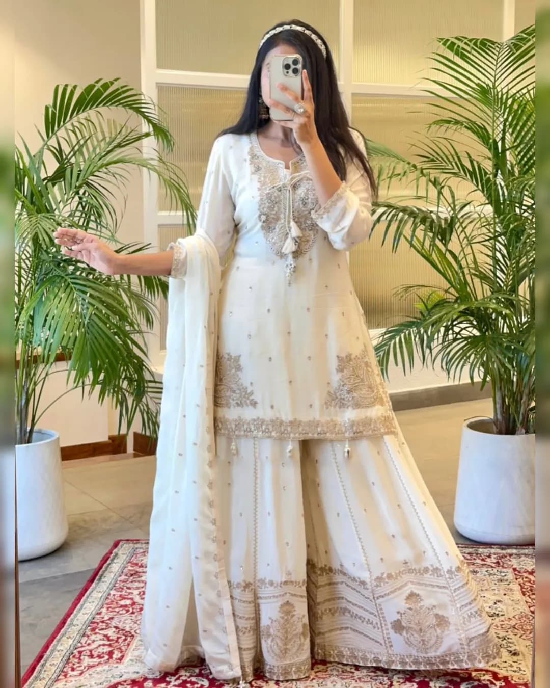 New Pure Chinnon Silk Collection with Heavy Embroidery & Sequins Work – Ready to Wear Top-Bottom-Dupatta Set