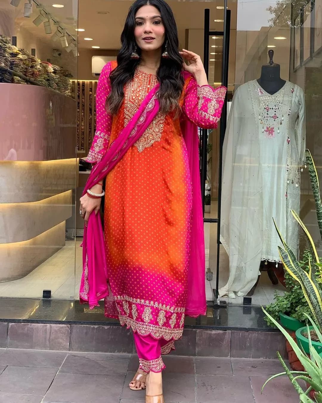 New Designer Pure Chinnon Top-Bottom-Dupatta Set