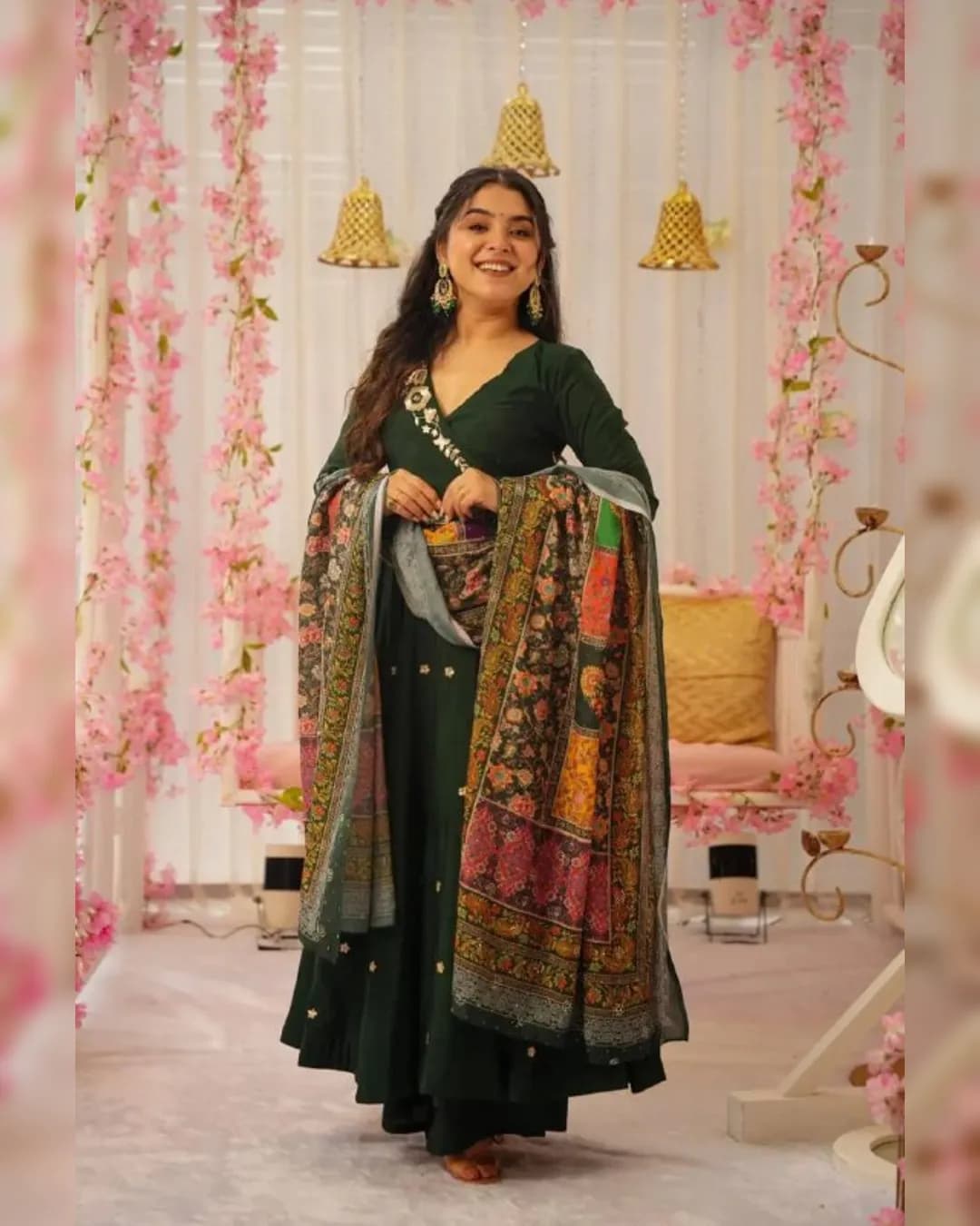 Designer Festival Collection in Pure Chinnon with Embroidery Sequence Work