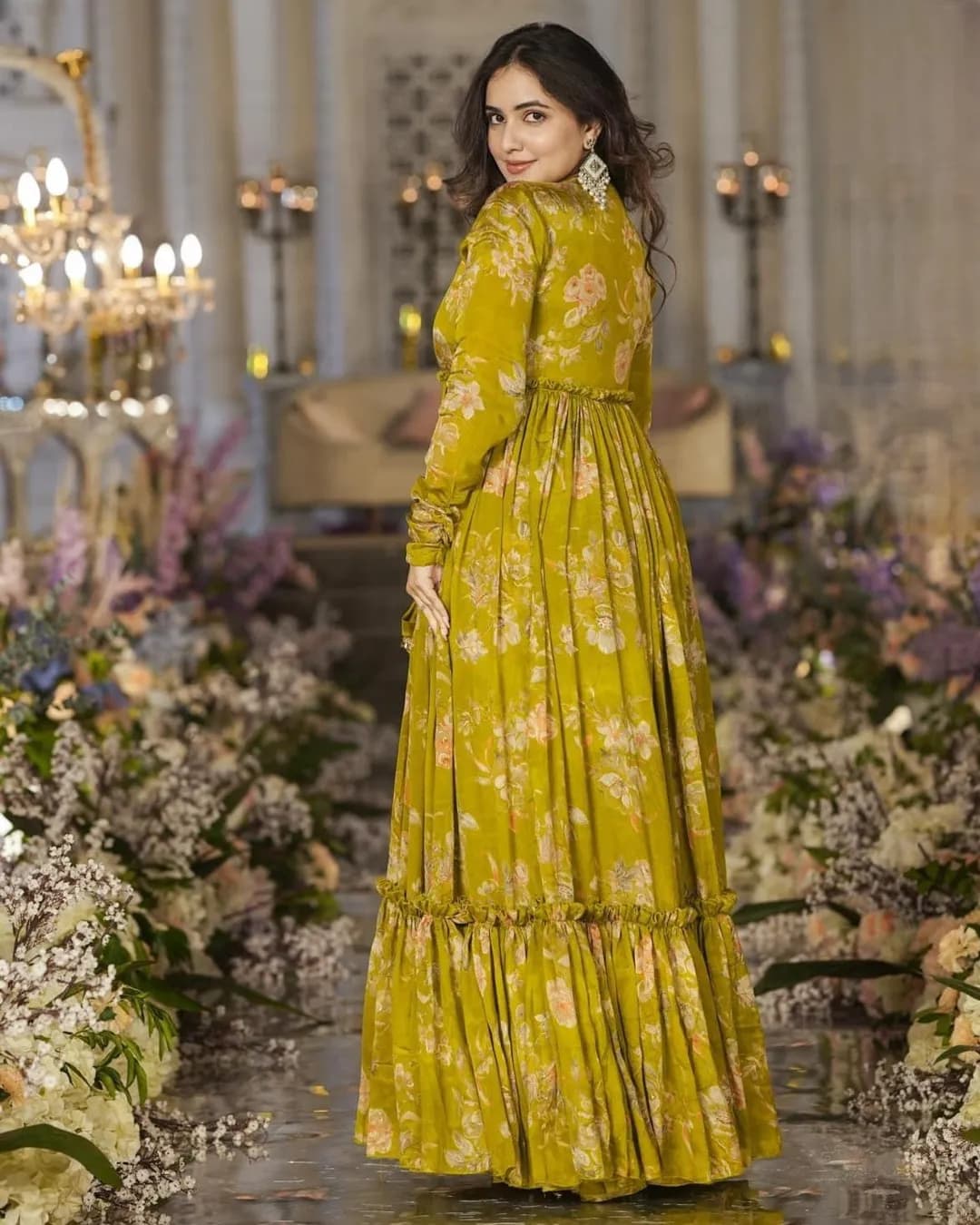 Stunning 3-Piece Koti Style Indo-Western Suit – Crop Top, Sharara & Shrug Set alternate view