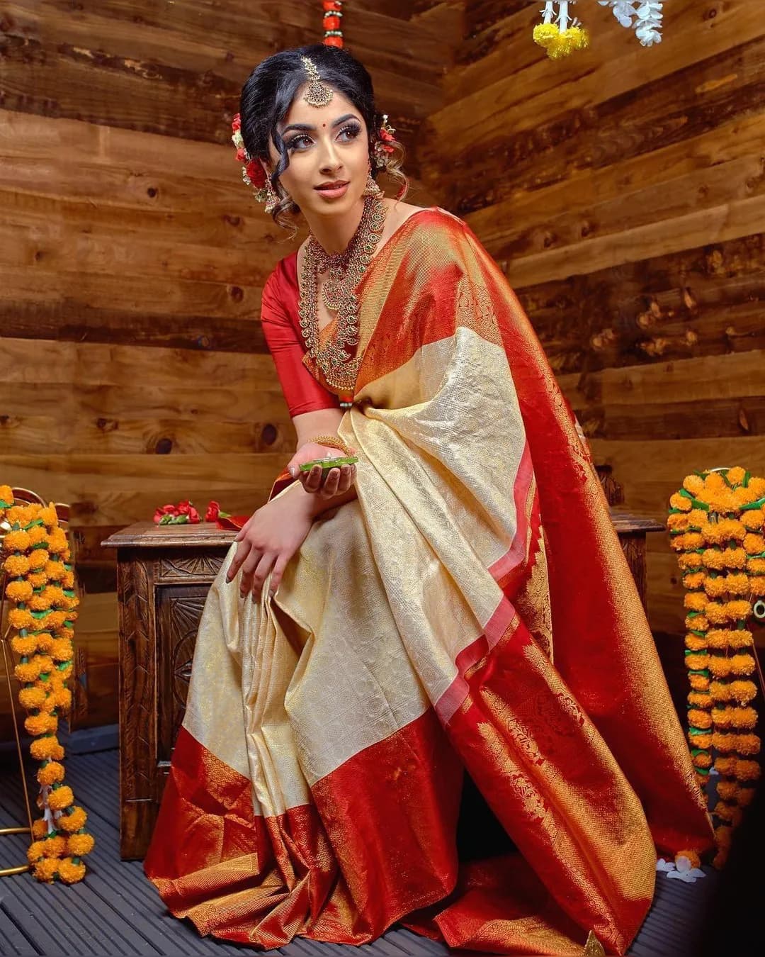 Elegant Art Silk Jacquard Border Saree with Unstitched Blouse