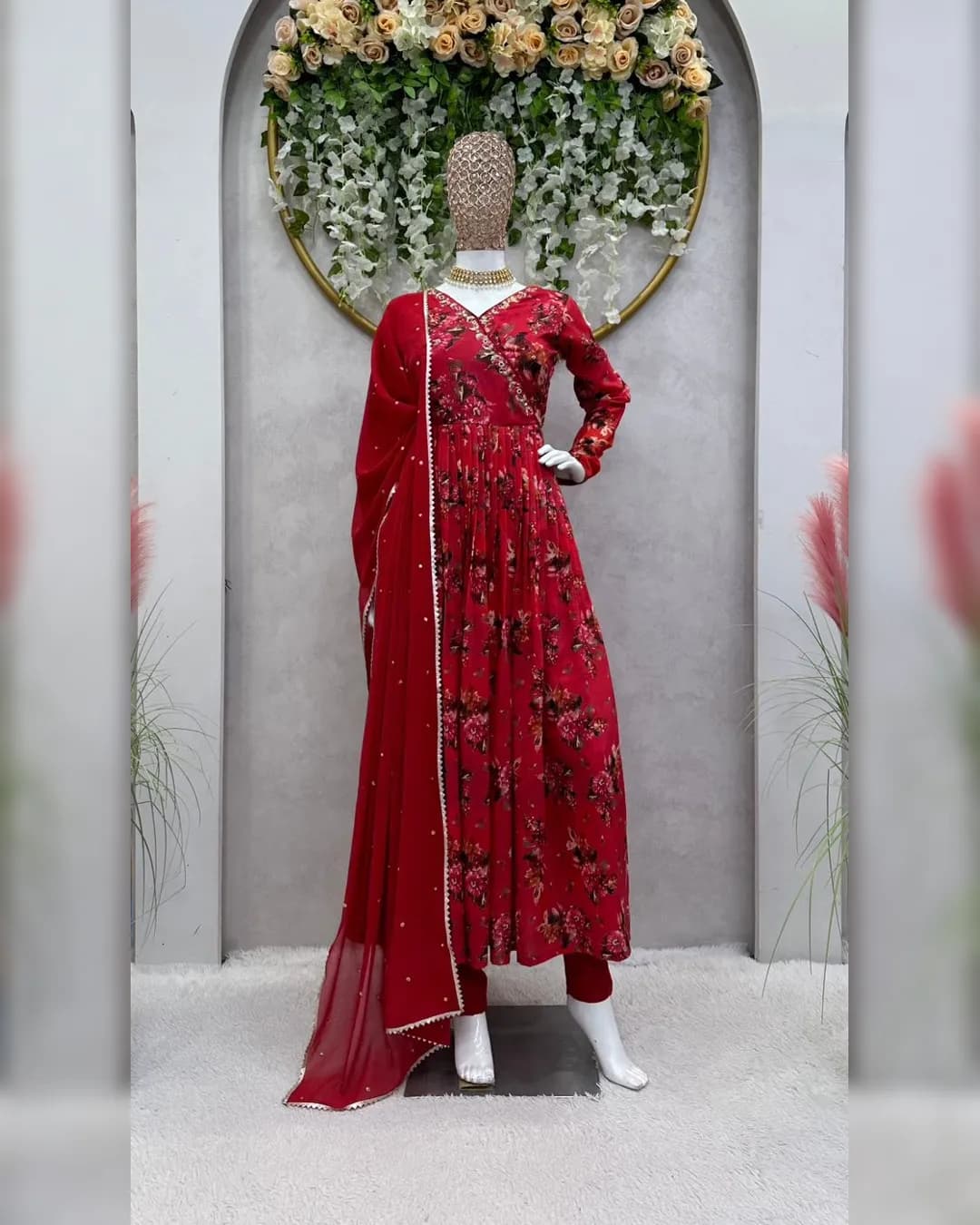 Designer Muslin Cotton Suit with Hand Work, Crepe Pant, and Faux Georgette Dupatta