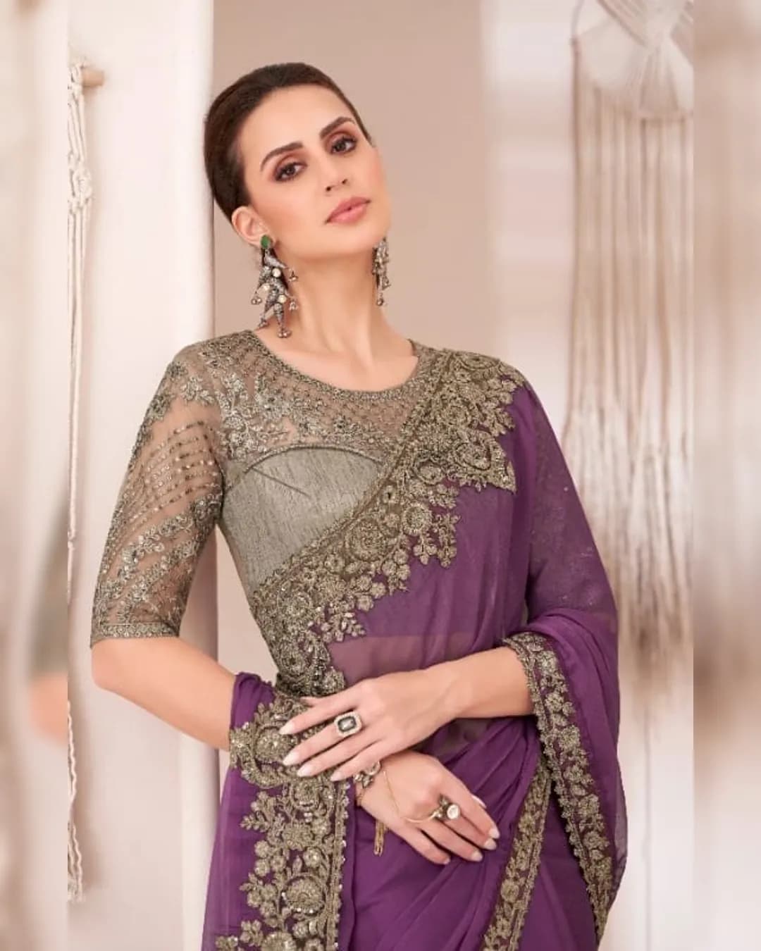 Rich Feel Georgette Chiffon Saree with Banglori Silk Blouse alternate view