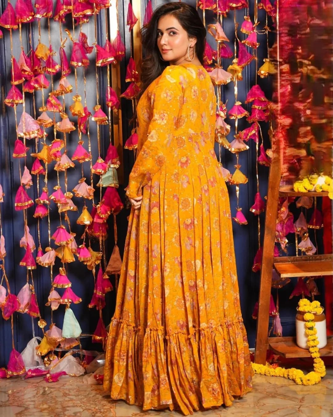 Stunning 3-Piece Koti Style Indo-Western Suit – Crop Top, Sharara & Shrug Set alternate view