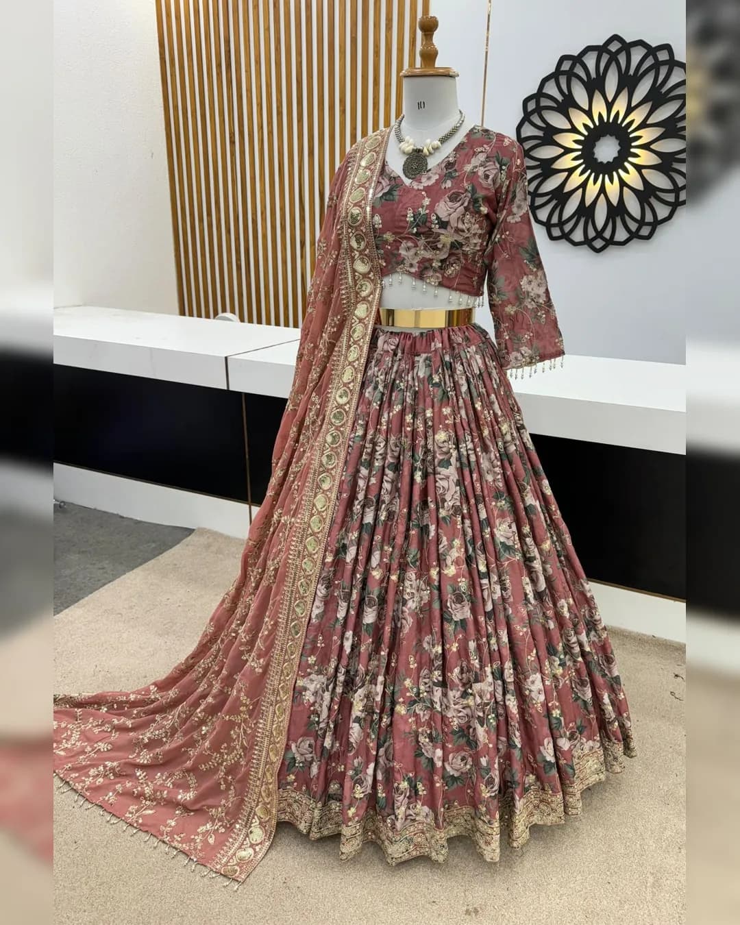 Exquisite Wedding Collection Lehenga Choli with Heavy Embroidery Sequence Work alternate view