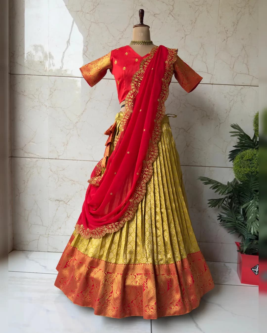 Crafted with Love : South-Style Kanchi Pattu Silk Lehenga Set alternate view