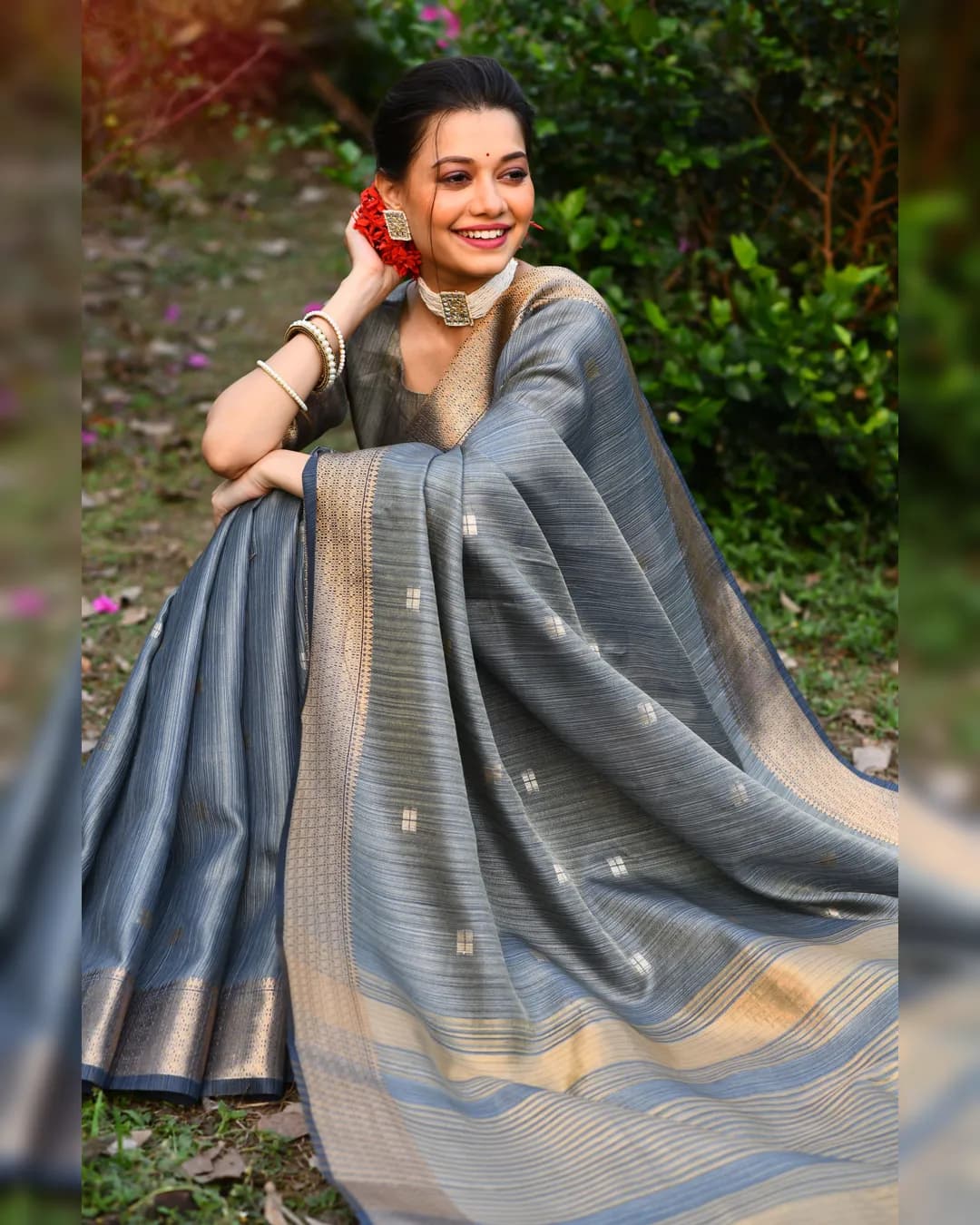 Exquisite Soft Maheshwari Silk Saree with Woven Zari Border