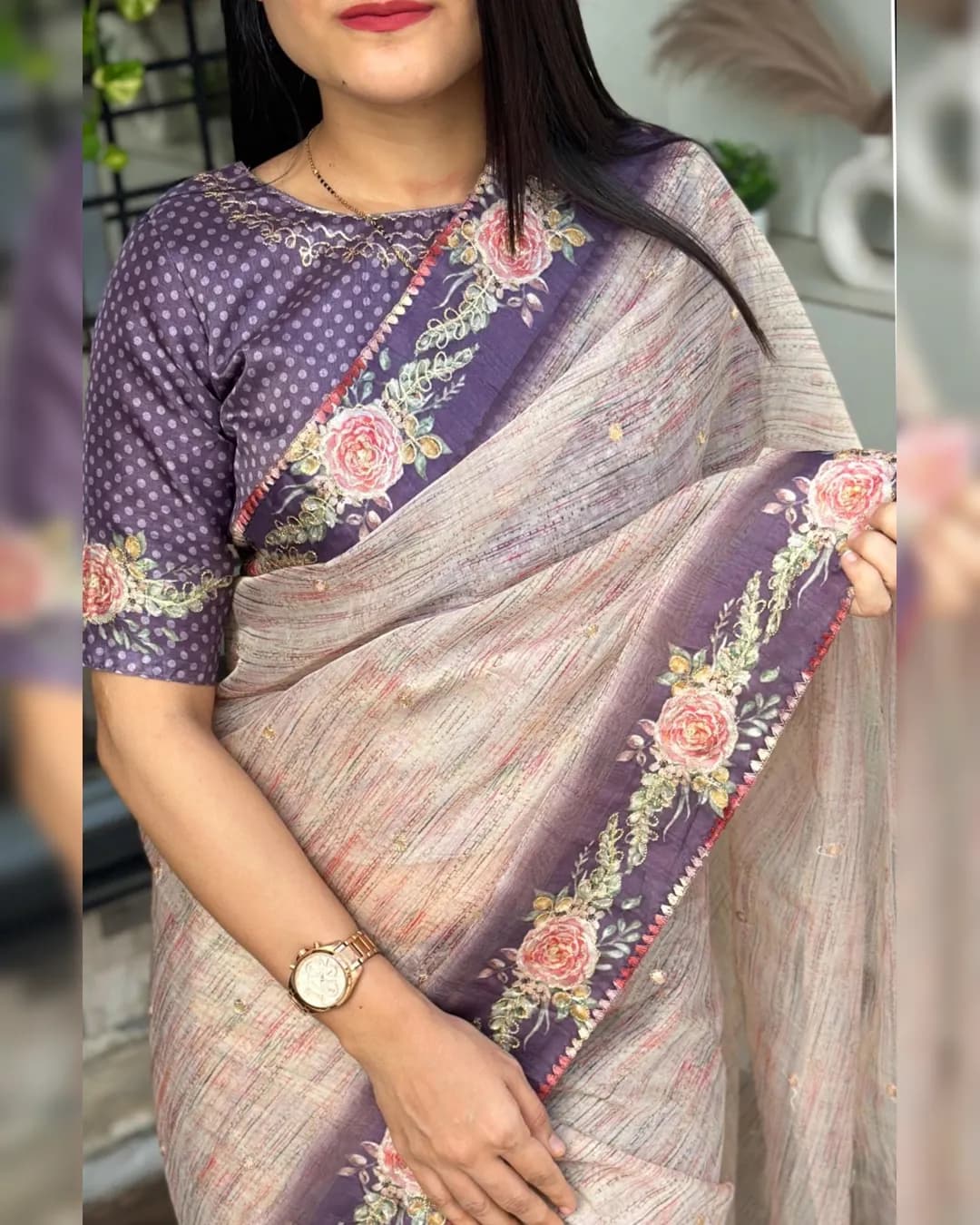 Rangeen Silk Saree and Air Silk Blouse Collection alternate view