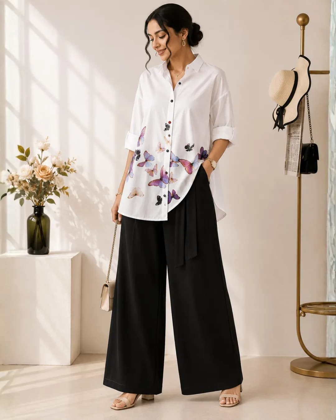 Trendy Poly Rayon Top with Imported Lycra Plazzo Set