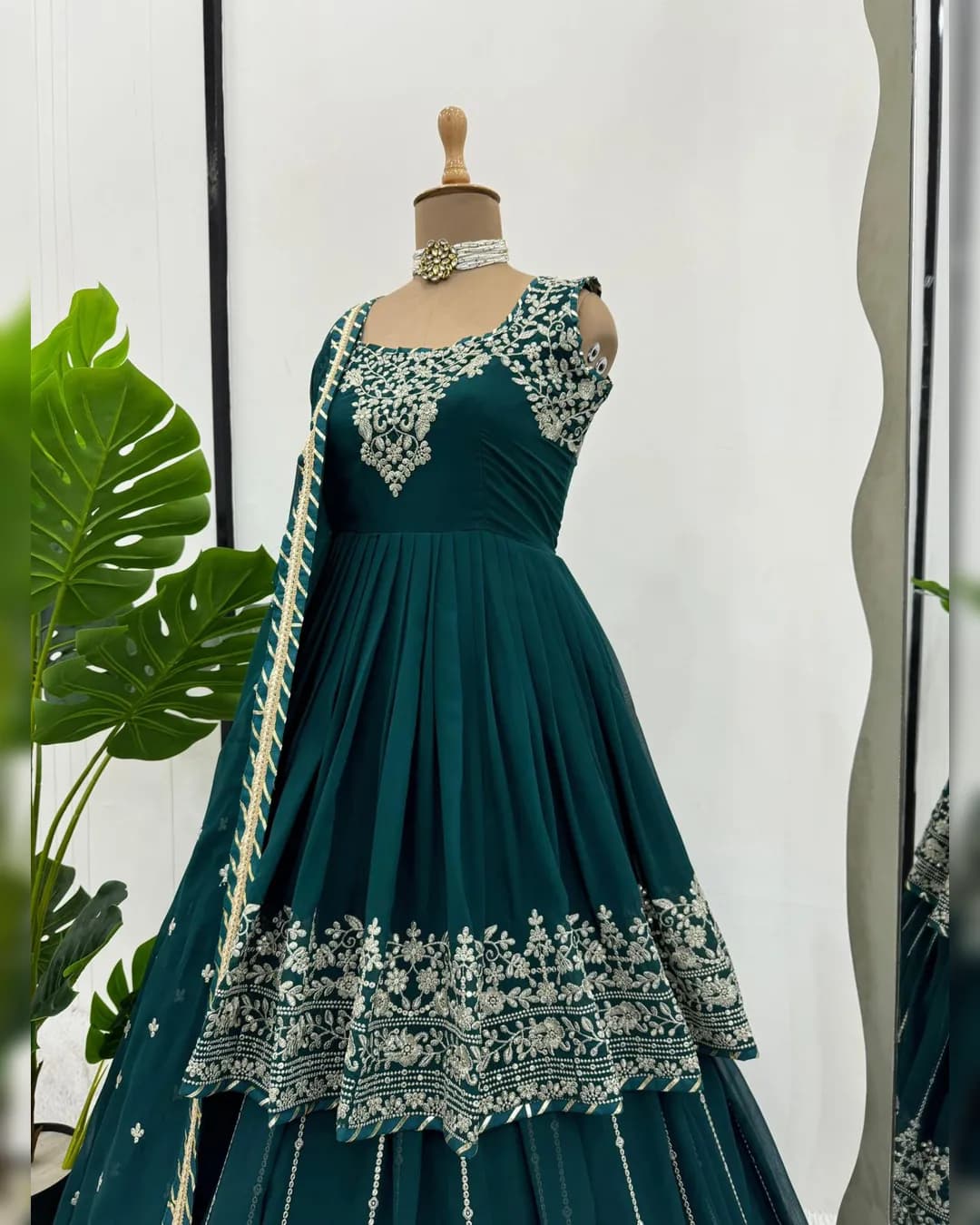 Elegant Faux Georgette Thread & Sequins Work Lehenga Choli Set alternate view