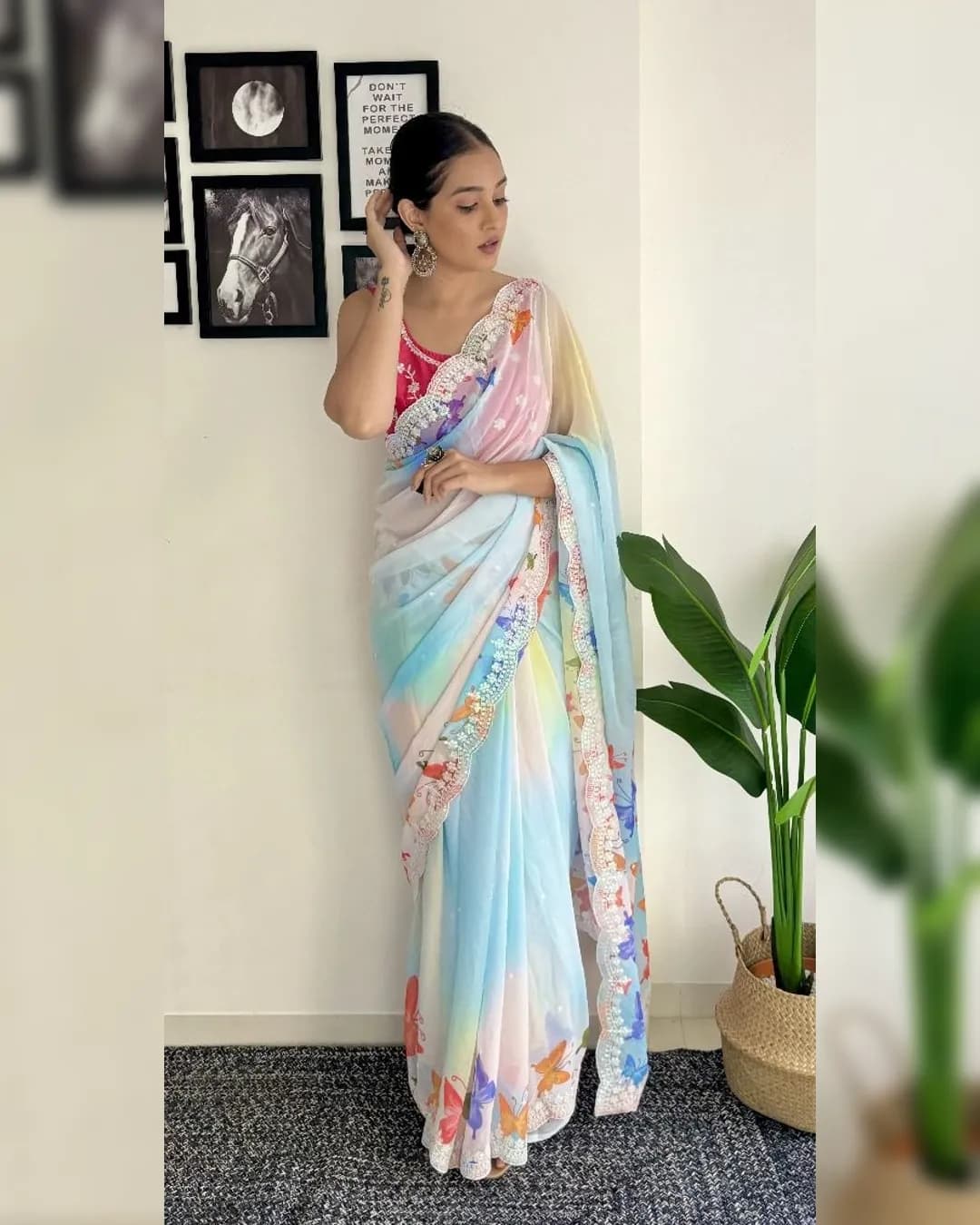 Elegant Printed Sequence Saree Collection