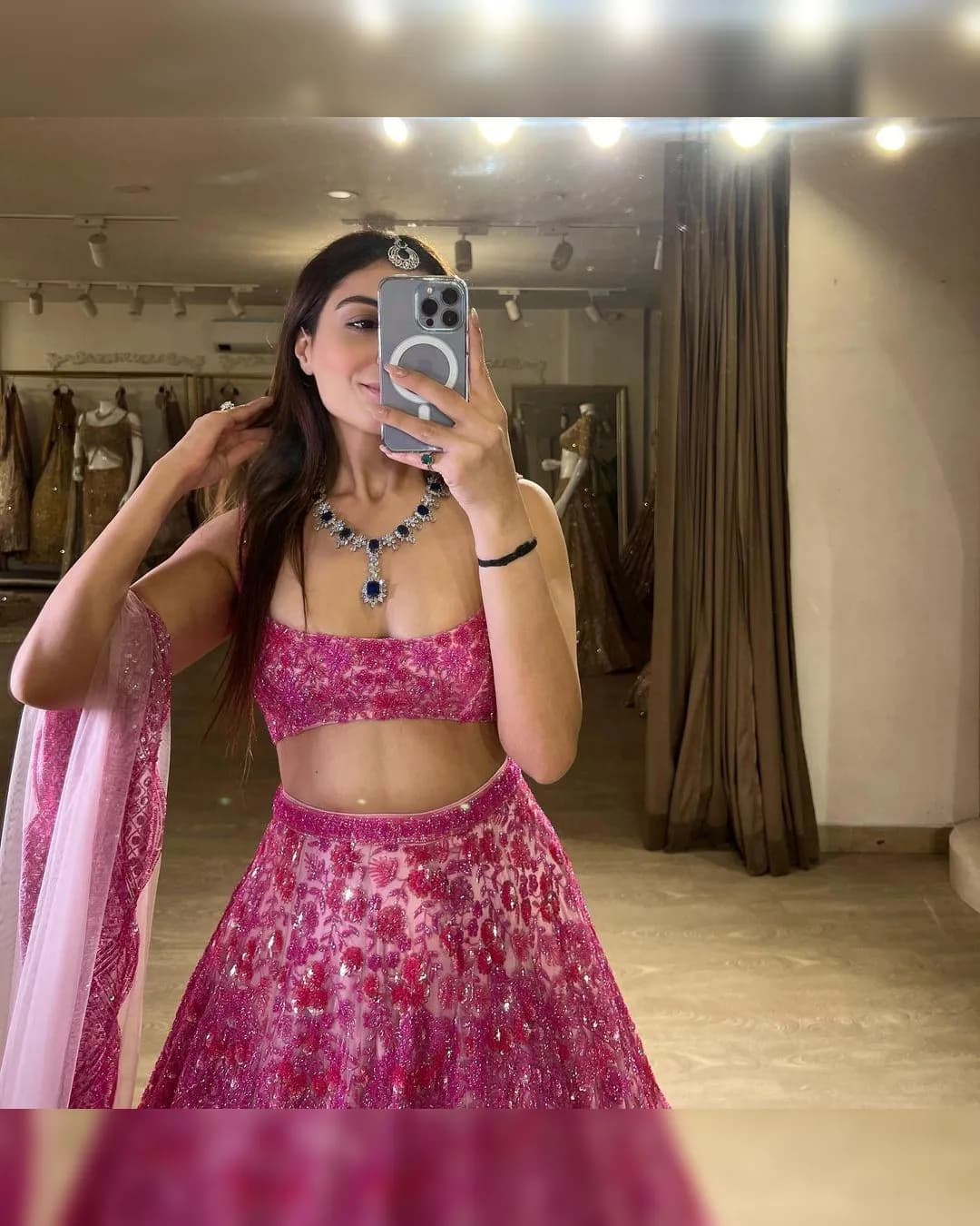 Wedding Special Premium Butterfly Soft Net Embellished Lehenga Set alternate view