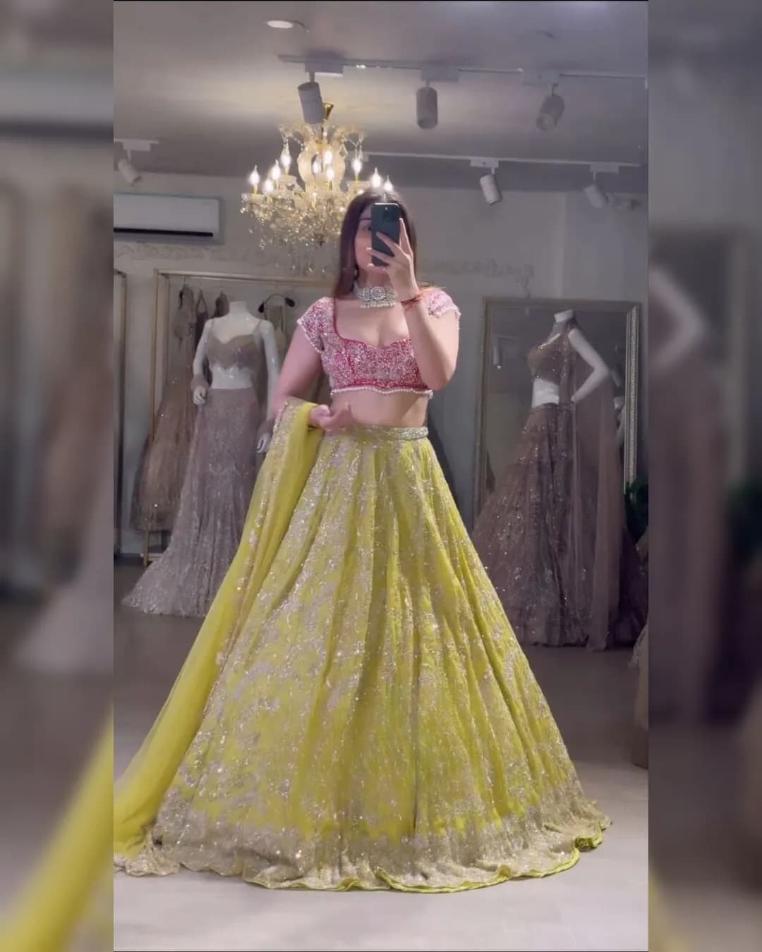 Wedding Special Premium Georgette Lehenga with Shimmer Dori and Sequins Work Blouse & Dupatta