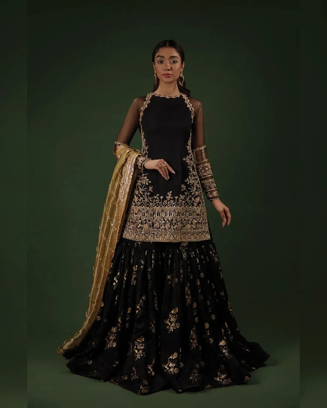 Elegant Party Wear Top-Plazzo-Dupatta Set with Intricate Embroidery