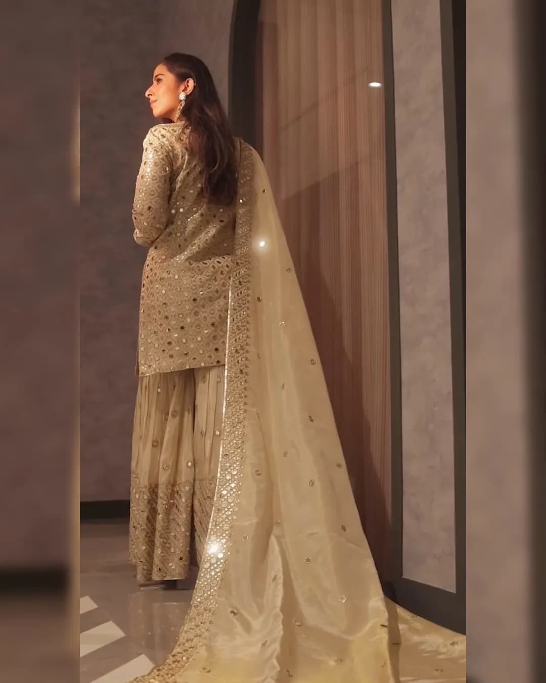 New Trending Foil Paper Sequence Embroidery Suit with Work Sarara and Dupatta alternate view
