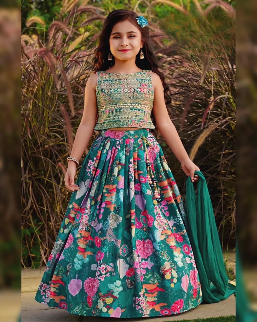 Trending Sequins Embroidered Faux Georgette Lehenga, Blouse & Dupatta Set