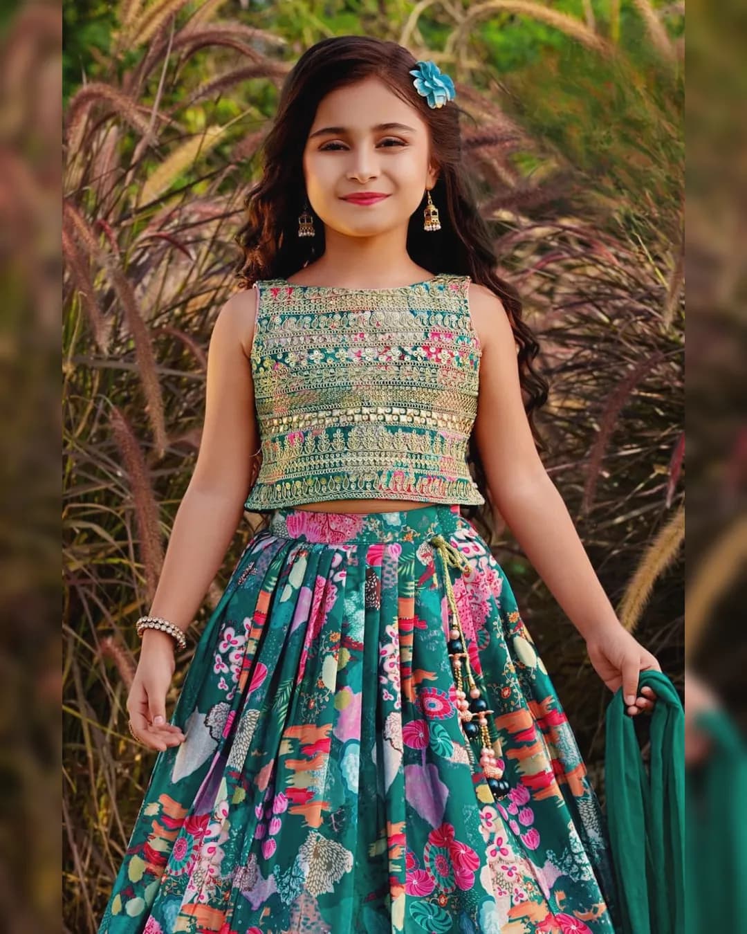 Trending Sequins Embroidered Faux Georgette Lehenga, Blouse & Dupatta Set alternate view