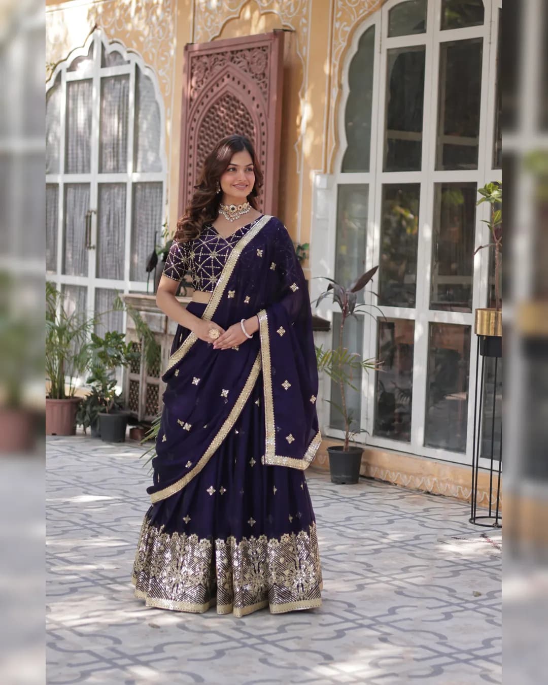 Exquisite Designer Rangoli Silk Lehenga Choli with Sequins & Thread Embroidery Copy alternate view