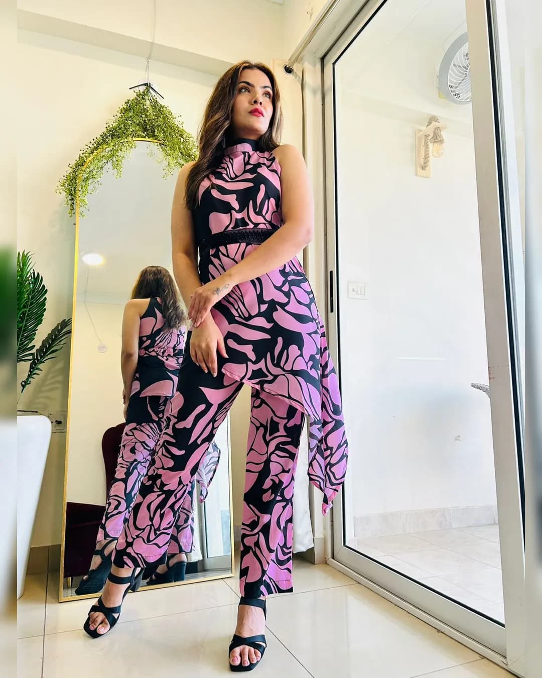 Party-Ready Co-Ord Set with Handwork Waist Belt and Halter Neck