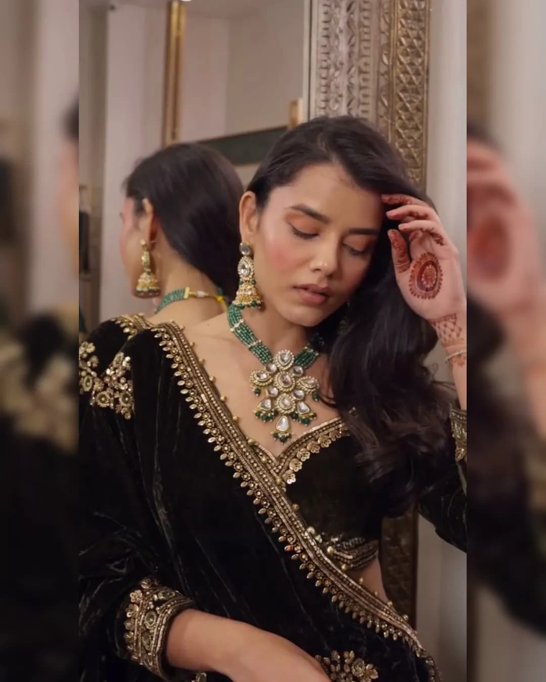 New Heavy Boutique Collection Velvet Lehenga Choli with Dupatta alternate view