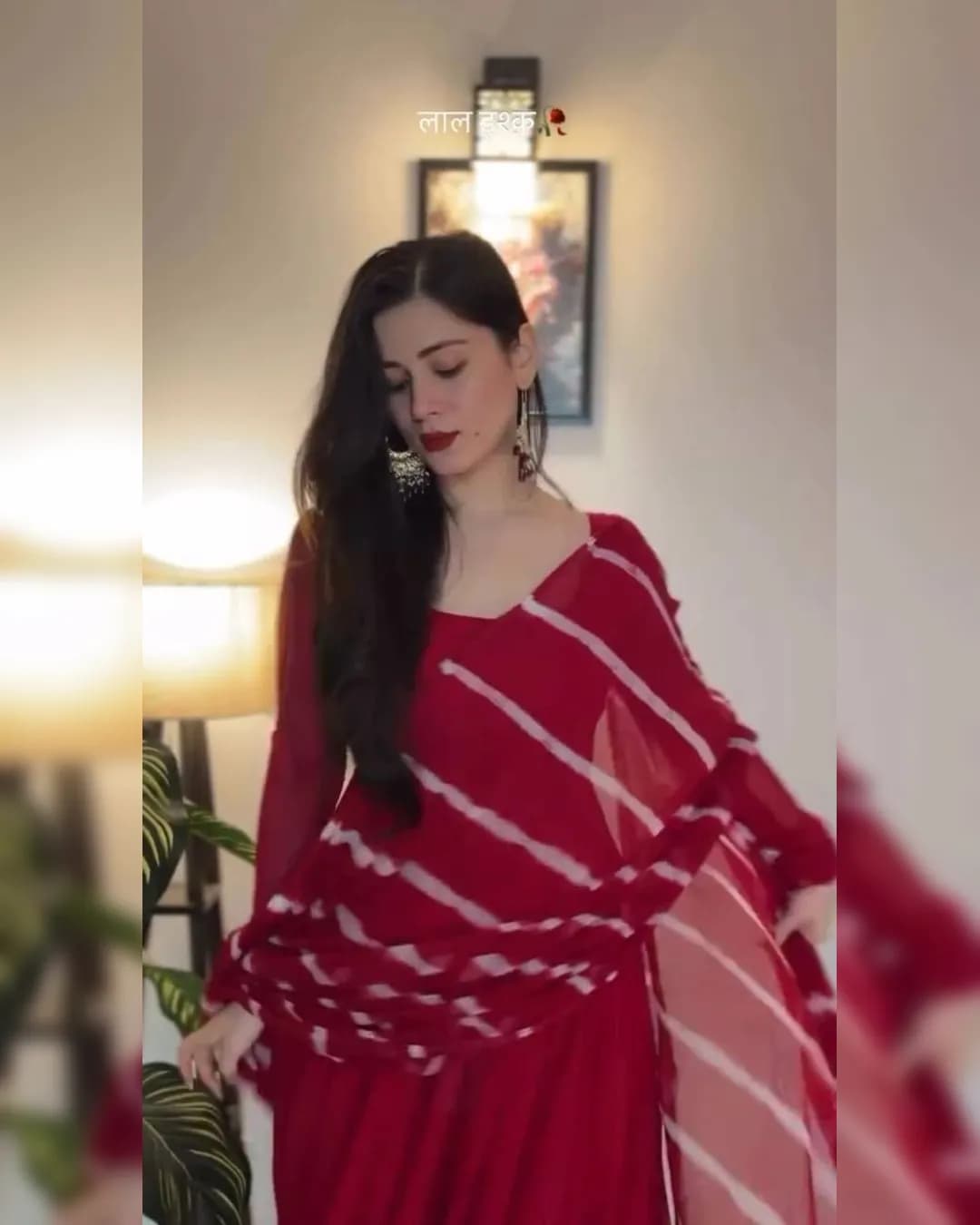Stunning Faux Georgette Gown, Plazo, and Digital Print Dupatta Set alternate view