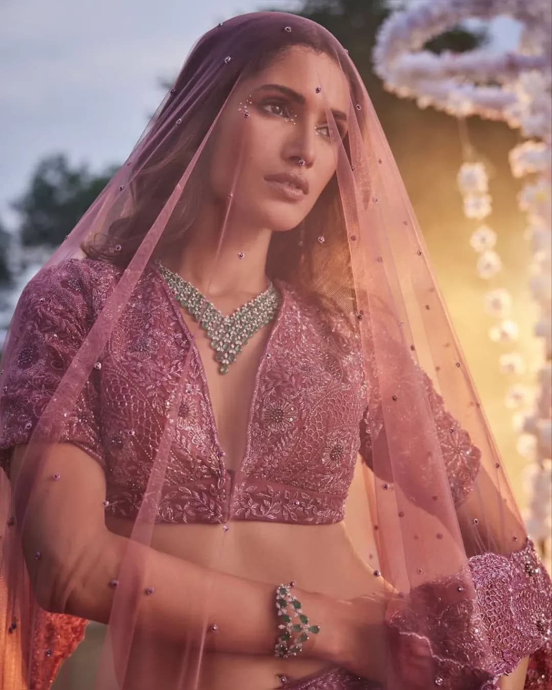 Elegant Premium Chinon Silk Lehenga Set with Heavy Thread Embroidery alternate view