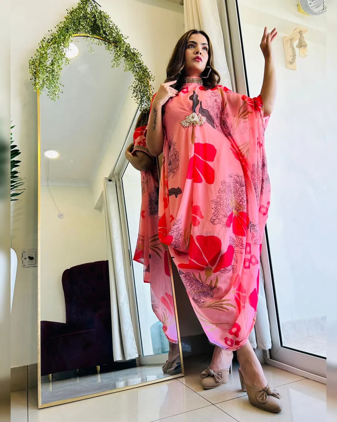 Summer Must-Have Premium Printed Kaftan with Handwork alternate view