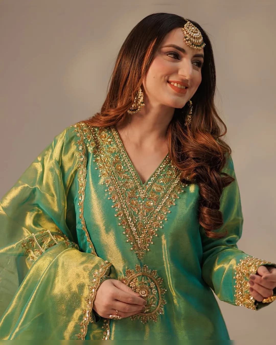 Elegant Soft Twill Net Silk Heavy Embroidery Top-Plazzo Set with Dupatta alternate view