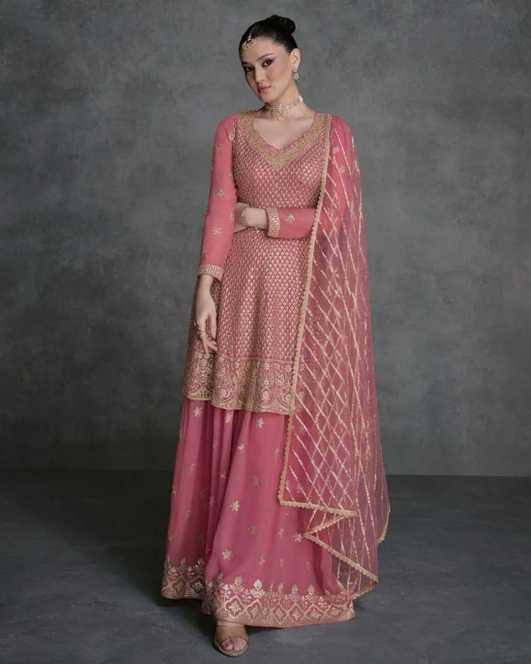 SAYURI Designer Jarokha 3-Piece Embroidered Set