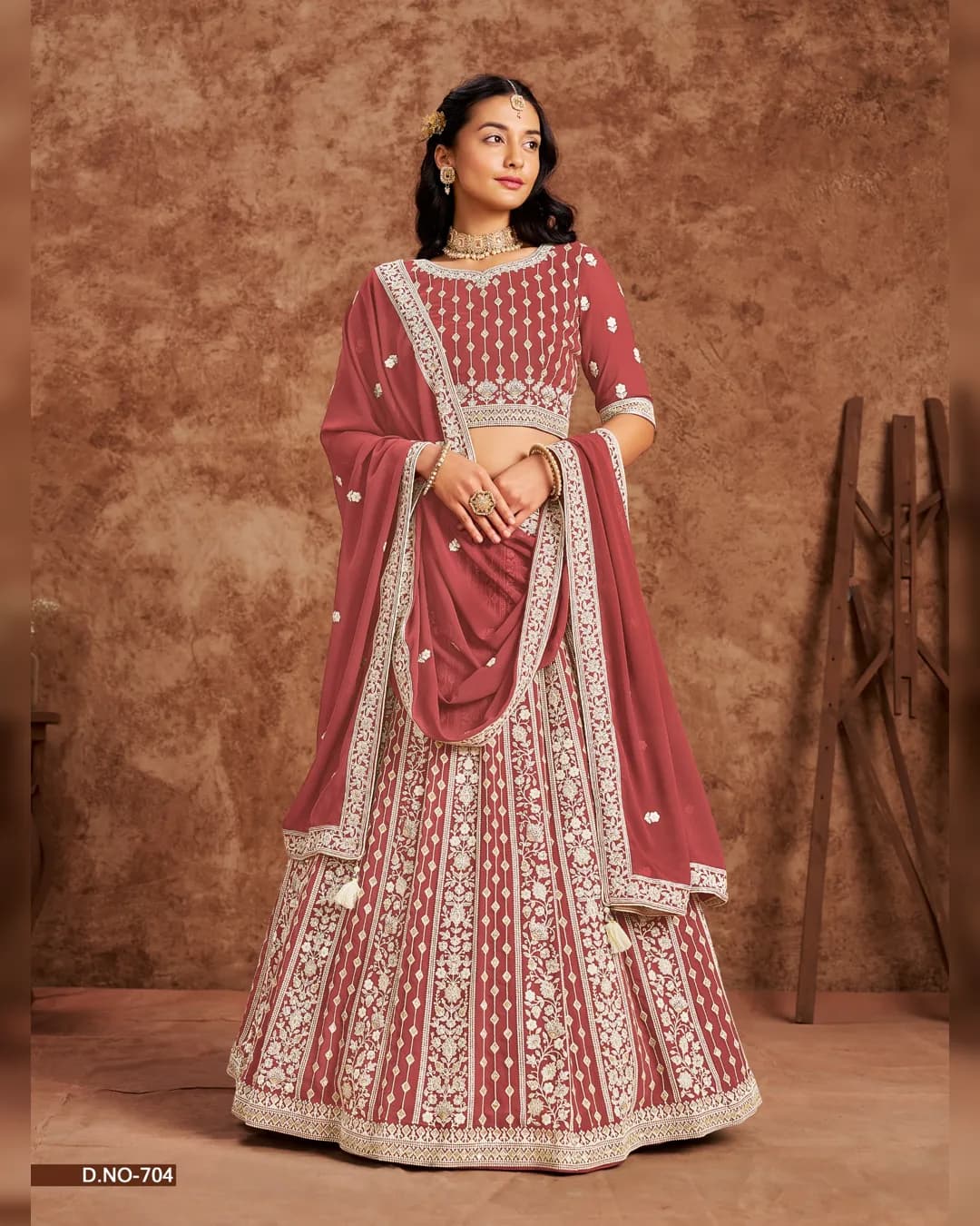 Elegant Faux Georgette Lehenga Set with Thread & Sequins Work