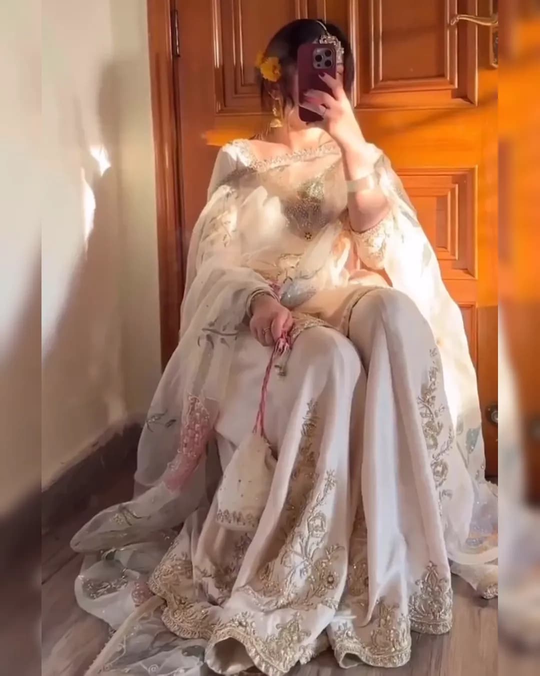 New Super Hit 3-Colour Designer Chinon Suit with Sequins Embroidery Work and Full Flair Gharara
